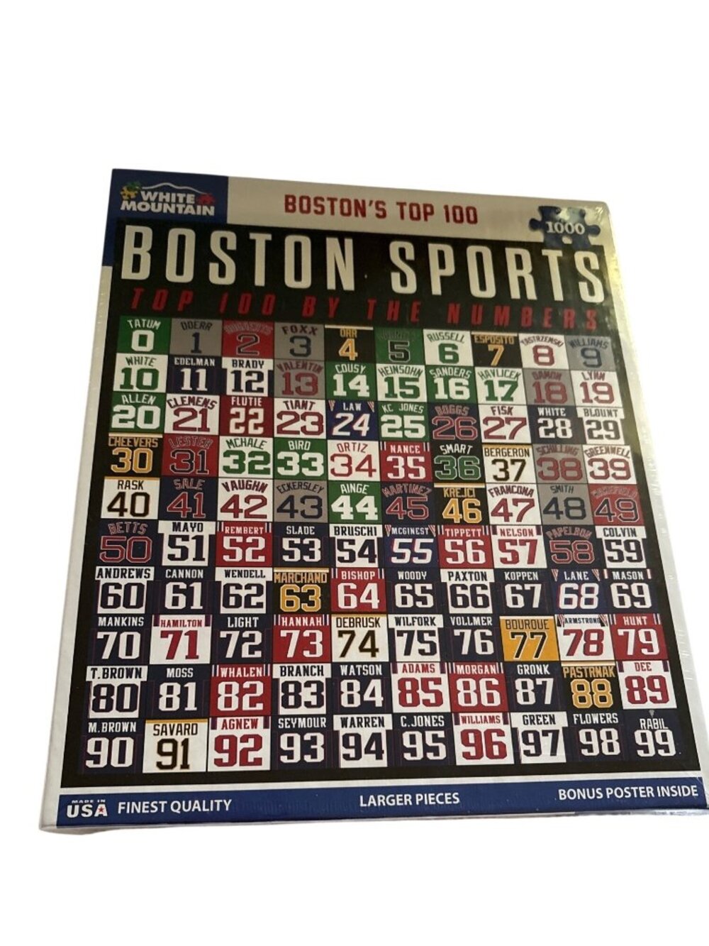 Boston Sports Top Players Bonus Poster 1000-Piece Puzzle Collect White Mountain